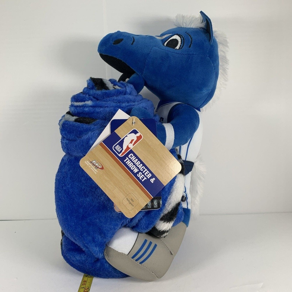 Dallas Mavericks Mascot Champ Horse 12" Plush Figure And Throw Blanket With Tags